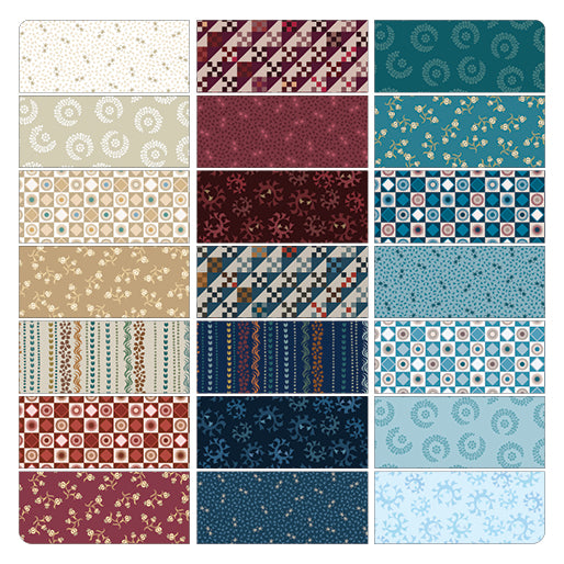 Charm Pack 5x5 Squares - Benartex Blue Mill - 40 5" Squares