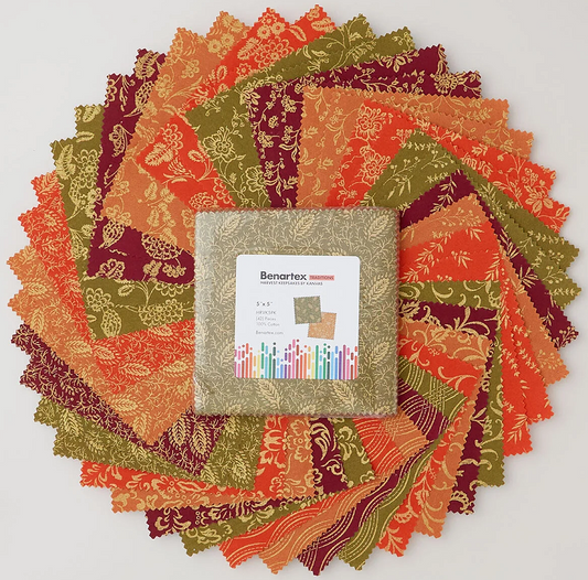 Charm Pack 5x5 Squares - Benartex Harvest Keepsakes - 40 5" Squares