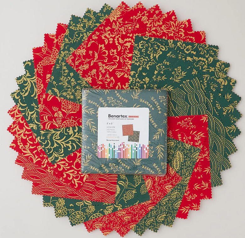 Charm Pack 5x5 Squares - Benartex Holiday Keepsakes - 40 5" Squares