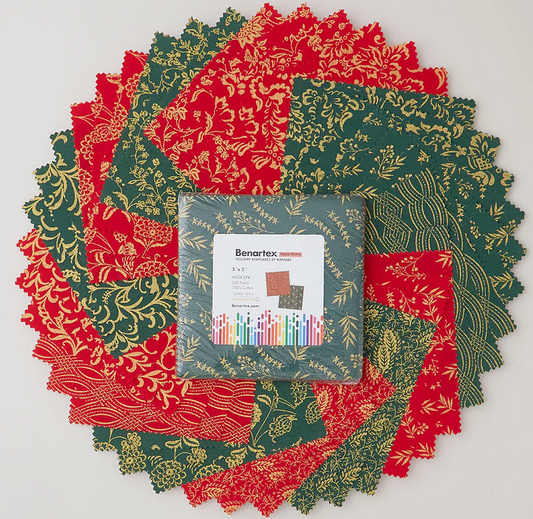 Charm Pack 5x5 Squares - Benartex Holiday Keepsakes - 40 5" Squares