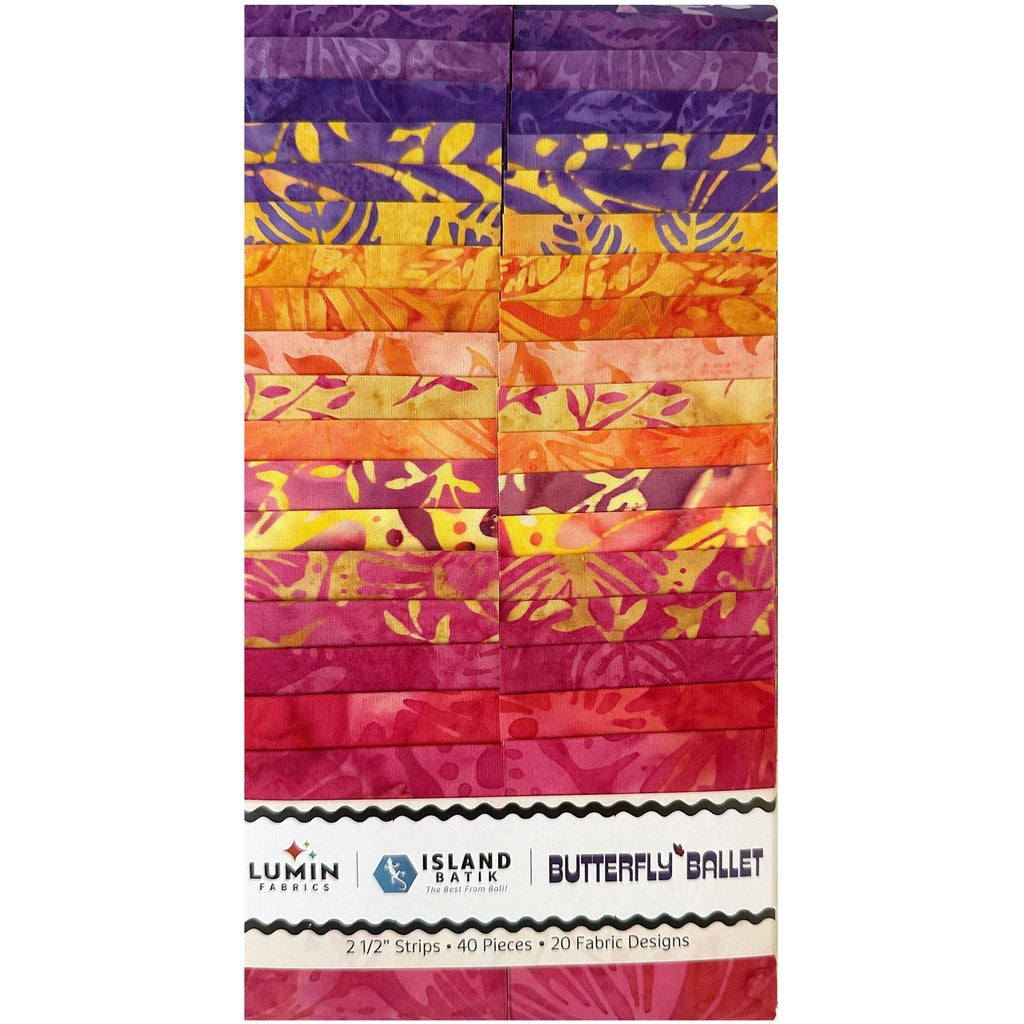 Island Batik - Butterfly Ballet - 20 Fabrics, 40 Total Strips