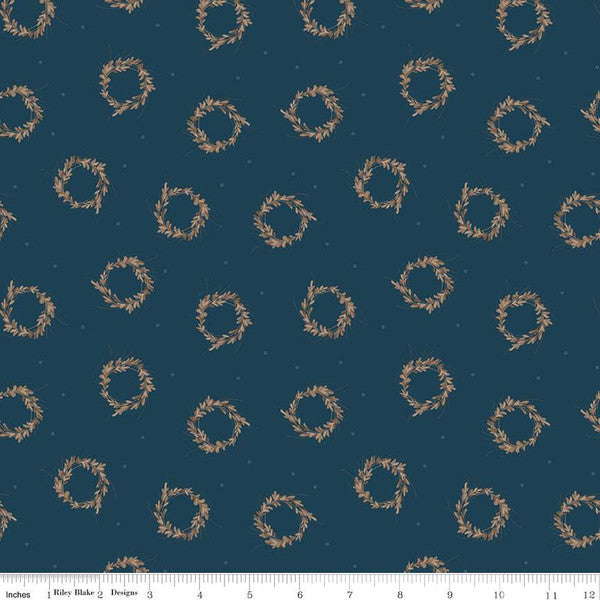 (5 yd) Riley Blake Huckleberry Saltbox C14351 Independence Wreaths