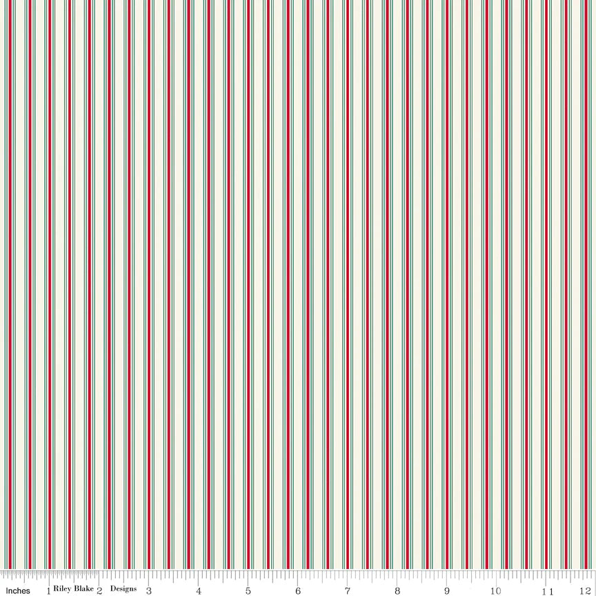 (2.5 yd) Riley Blake Merry Little Christmas 14847 Cream Stripe
