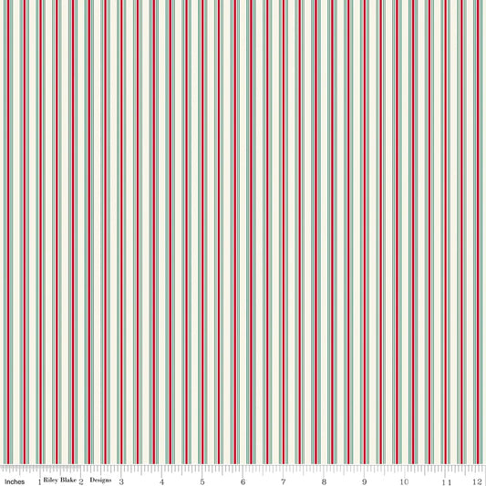 (2.5 yd) Riley Blake Merry Little Christmas 14847 Cream Stripe