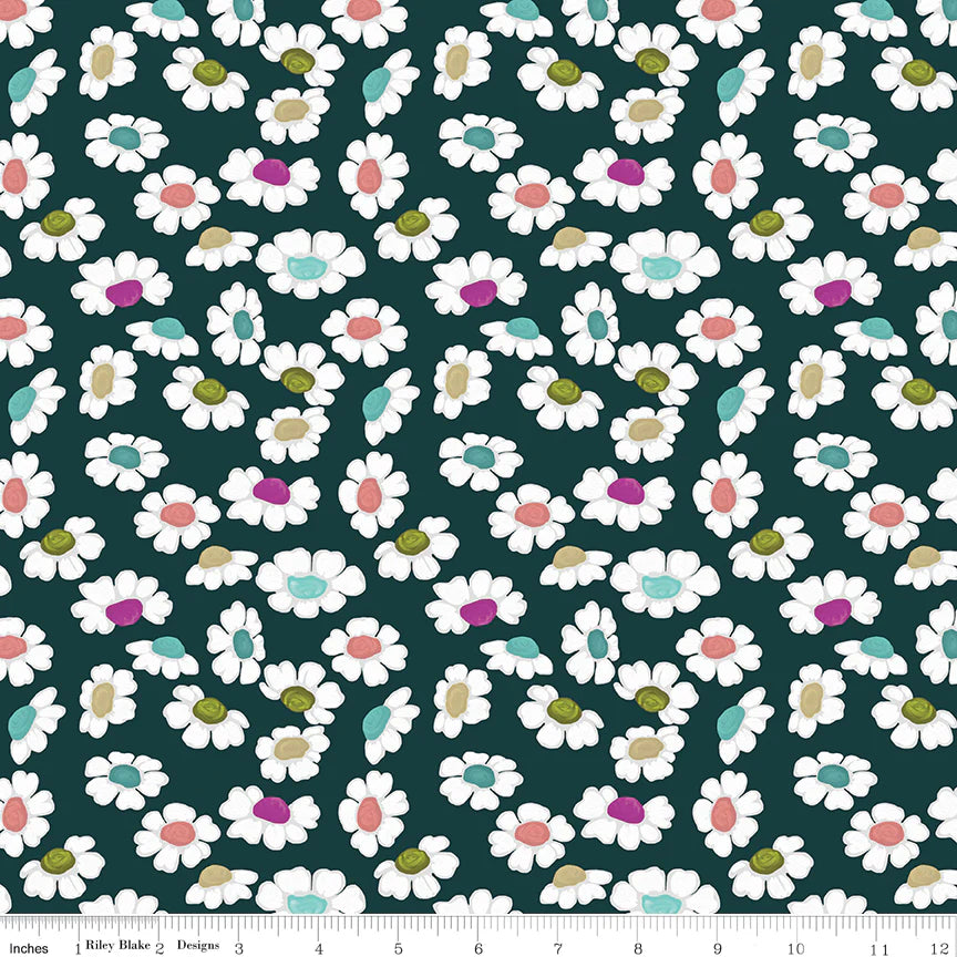 (2 yd) Riley Blake Fragrant Fields 15222 Dark Forest