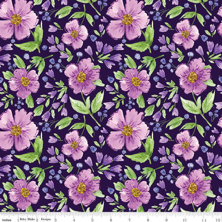 Riley Blake "Plum Petals" Half-yard Bundle - 10 Fabrics, 5 Total Yards