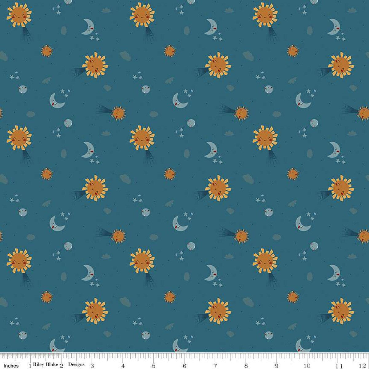 (2 yd) Riley Blake Created With Love C15973 Ocean Light & Dark