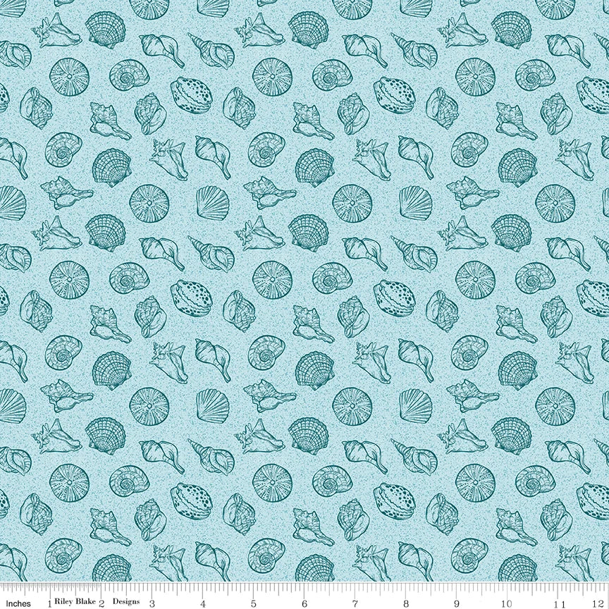 (1.5 yd) Riley Blake Reef Shells C17272 Sky