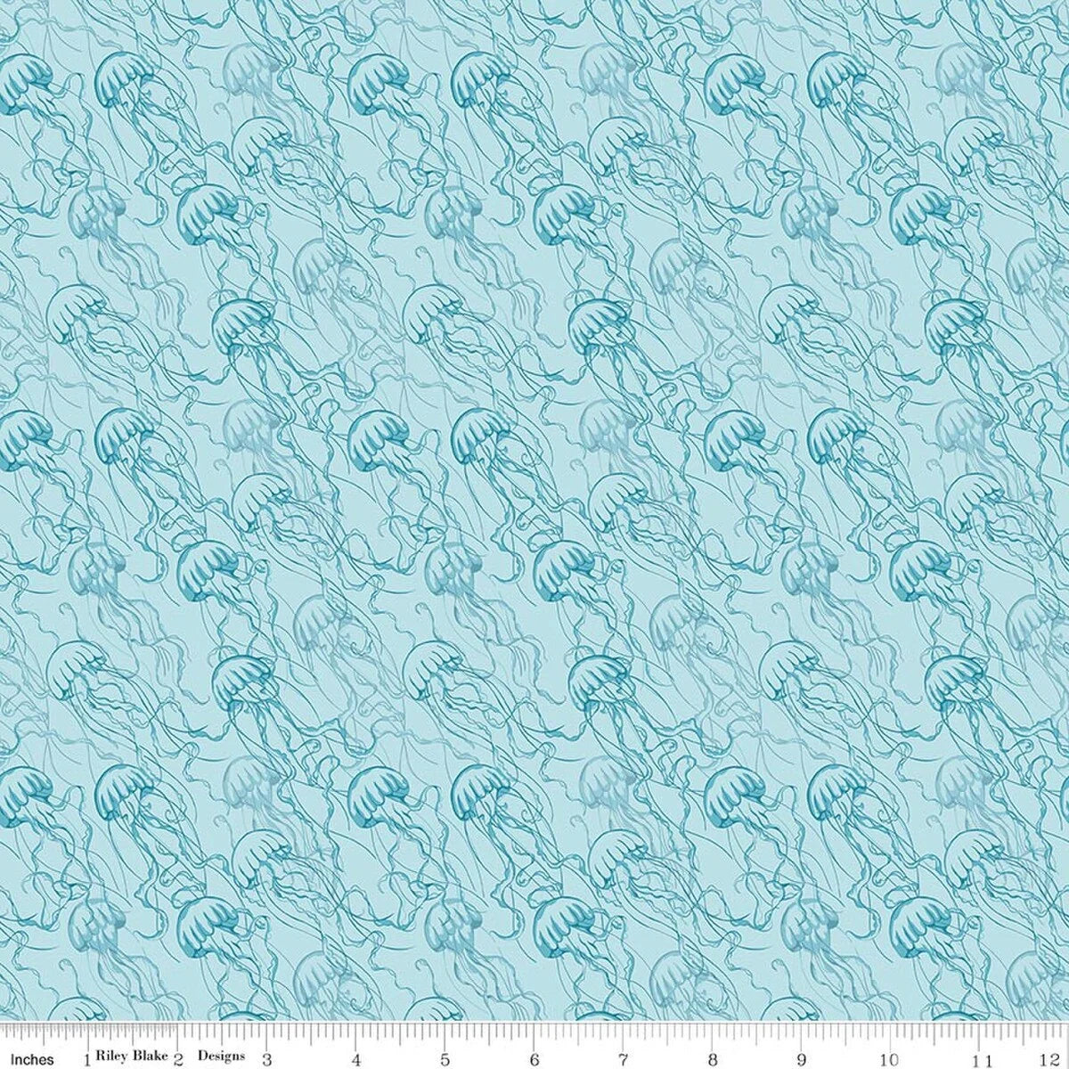 (1.5 yd) Riley Blake Reef Jellyfish C17274 Sky