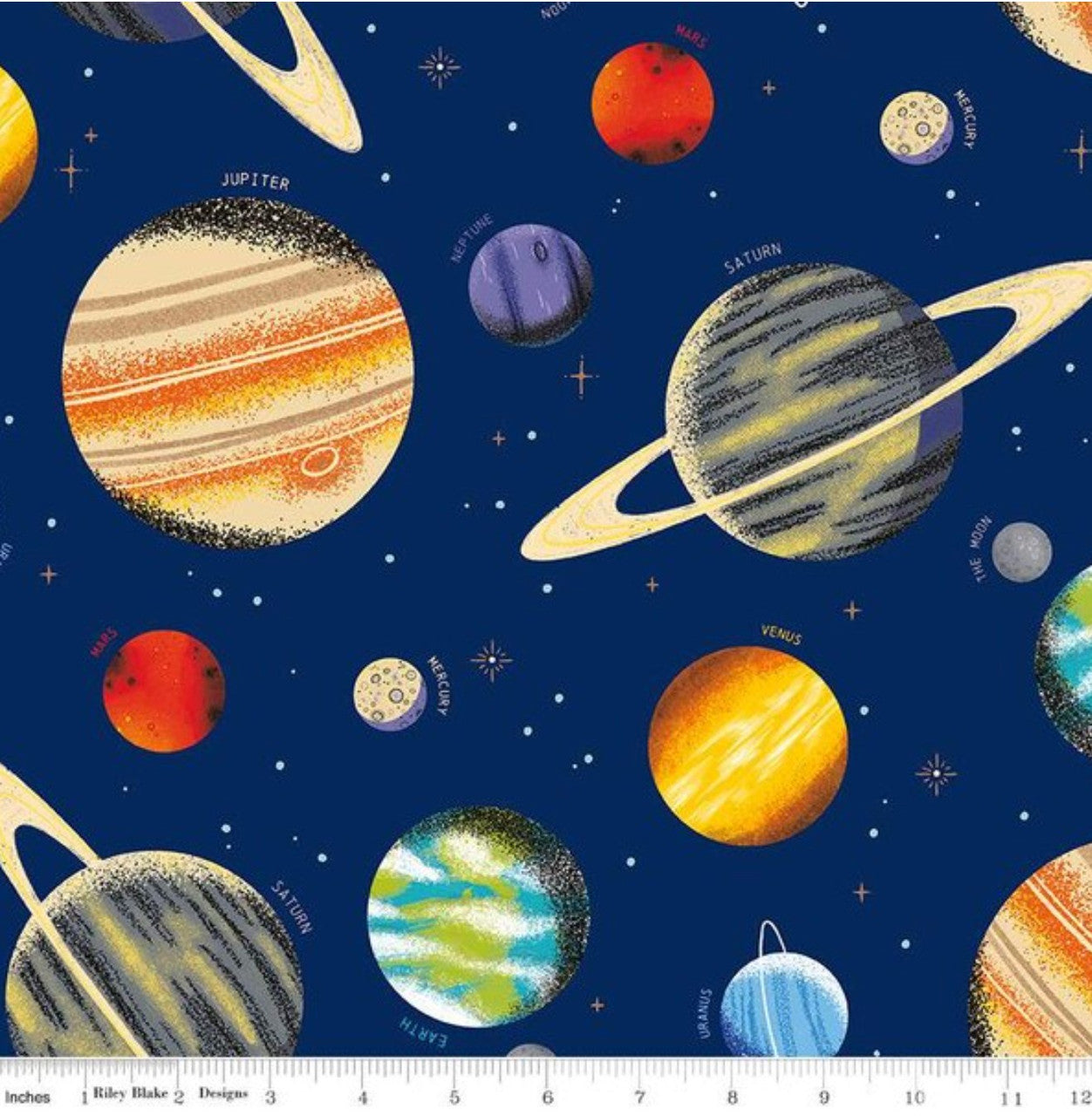 Riley Blake "Outer Space" (NASA) Half-yard Bundle - 10 Fabrics, 5 Total Yards