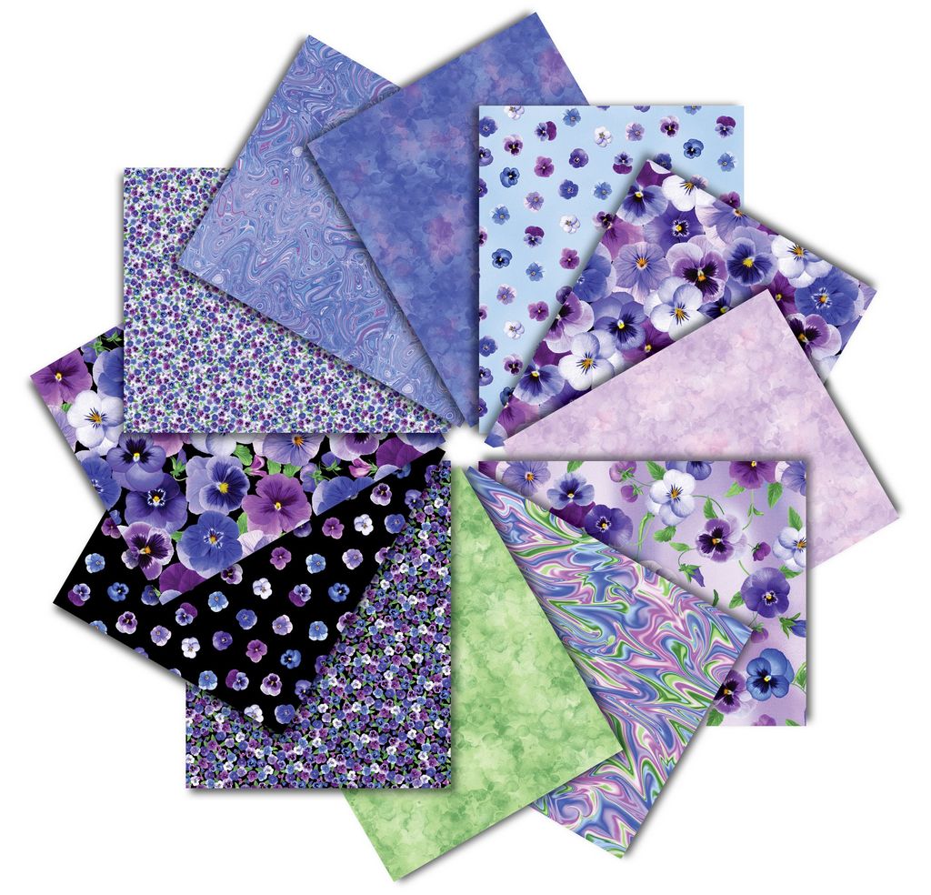 Timeless Treasures - Pansy Perfection by Chong-a Hwang - 40 2.5" Strips/Jelly Roll