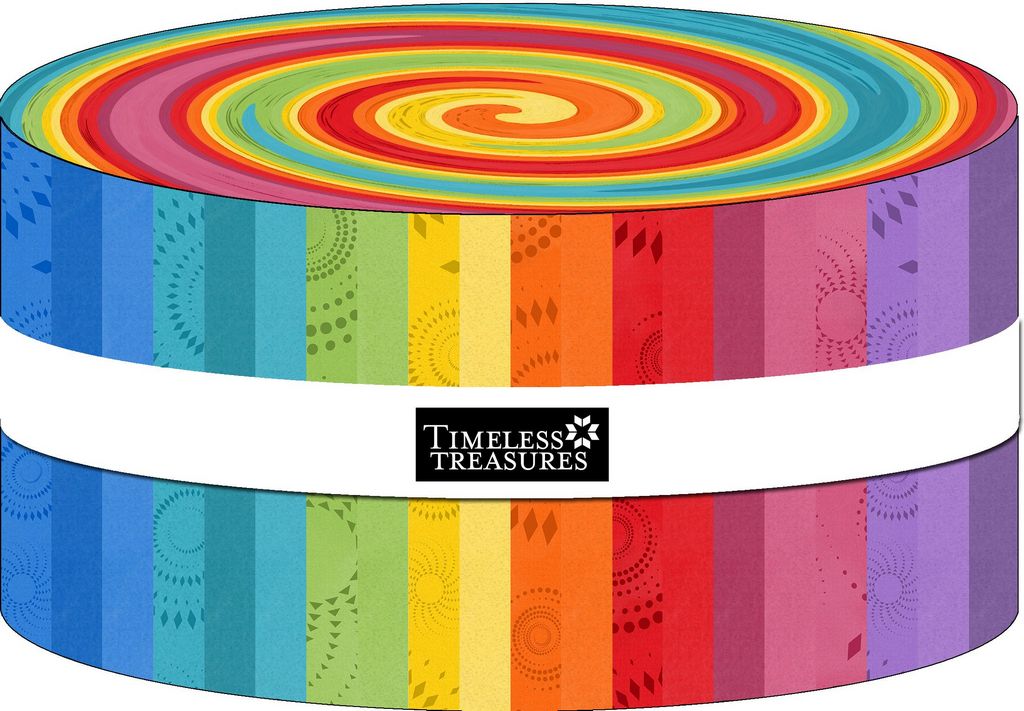 Timeless Treasures - Colorstock Primary By Judy and Judel Neimeyer - 40 2.5" Strips/Jelly Roll
