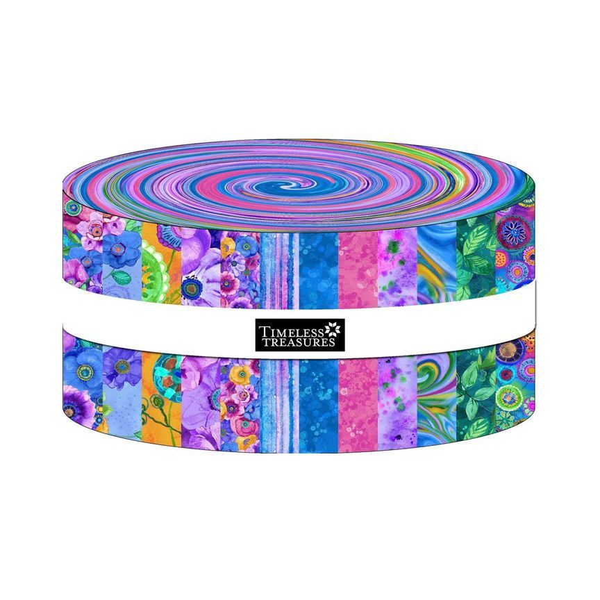 Timeless Treasures - On The Bright Side by Chong-a Hwang - 40 2.5" Strips/Jelly Roll