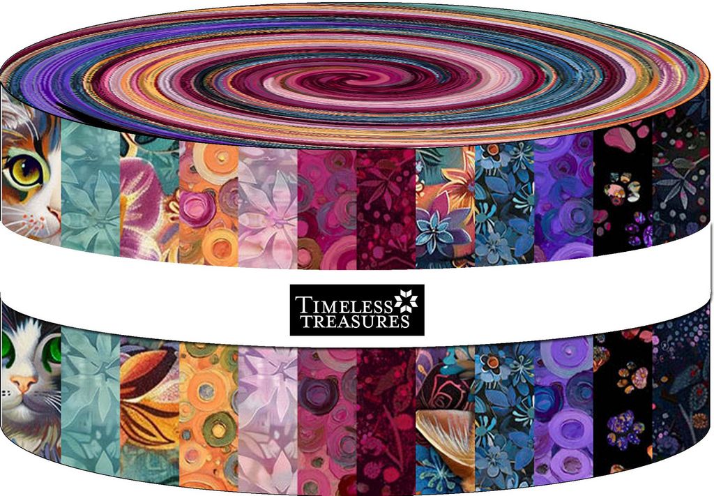 Timeless Treasures - Calico Cat - 40 2.5" Strips/Jelly Roll