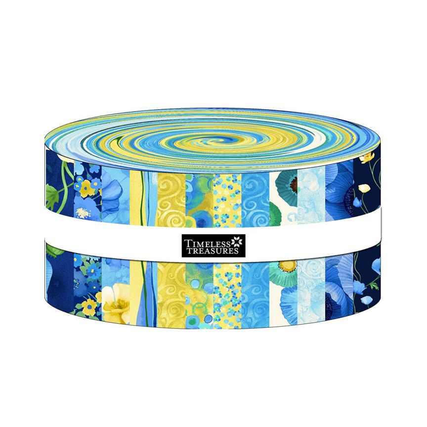 Timeless Treasures - Poppy Serenade by Chong-a Hwang - 40 2.5" Strips/Jelly Roll