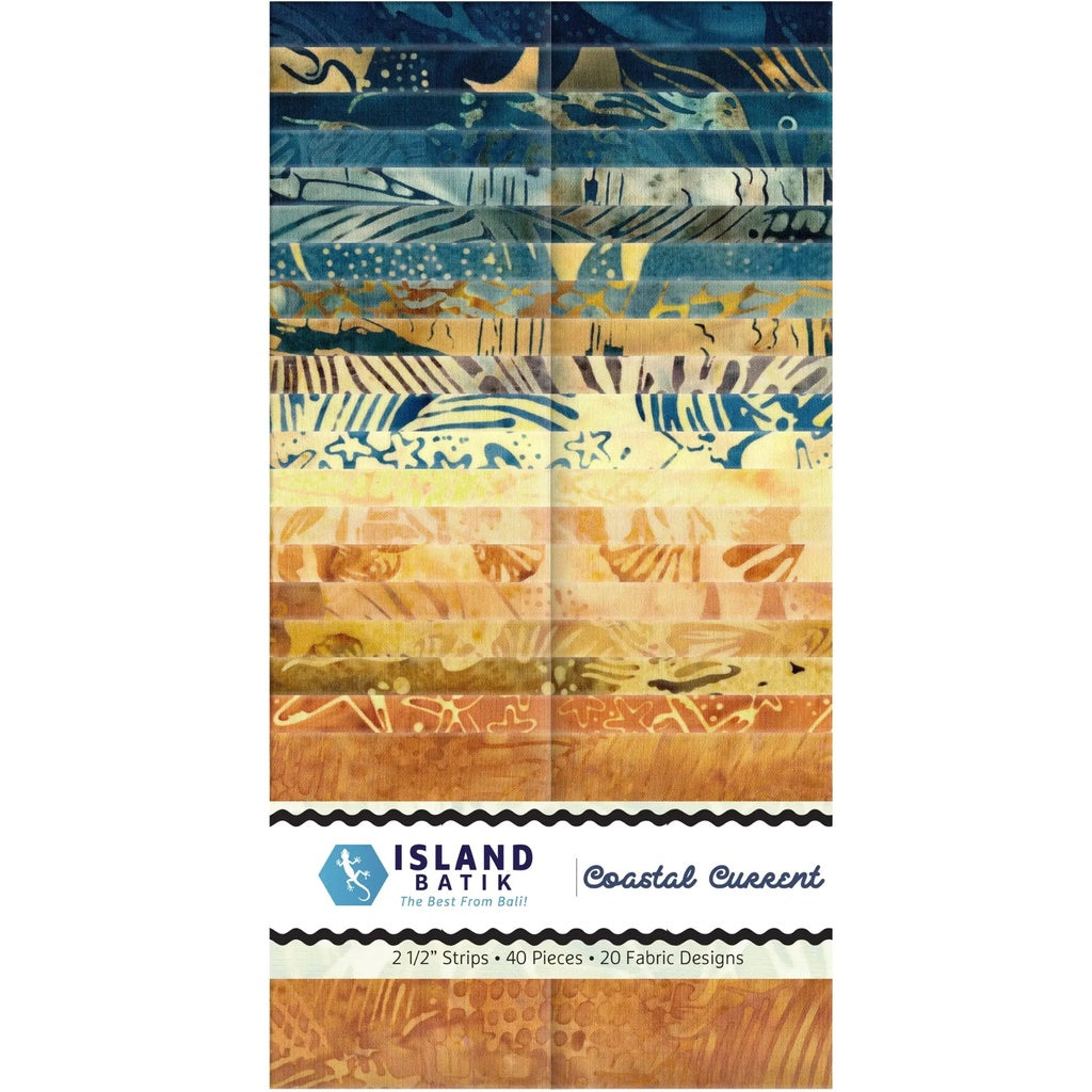 Island Batik - Coastal Current - 20 Fabrics, 40 Total Strips