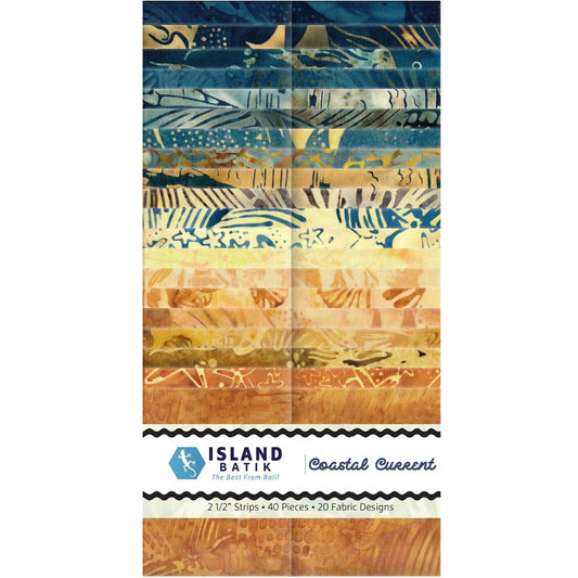 Island Batik - Coastal Current - 20 Fabrics, 40 Total Strips