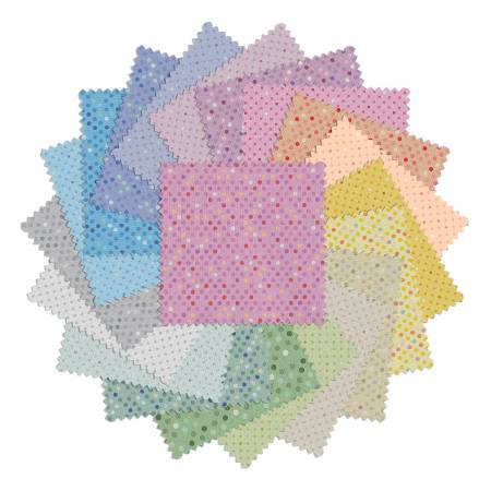 Charm Pack 5x5 Squares - Benartex Dazzle Dots 2 - 40 5" Squares