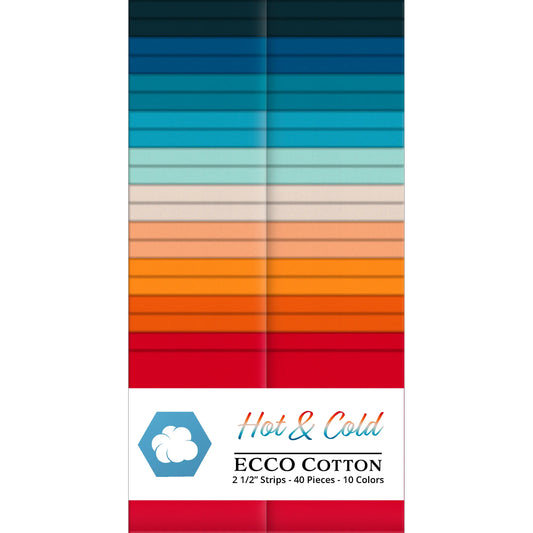 Lumin Fabrics/Ecco Cotton Solids - Hot & Cold - 40 Total Strips