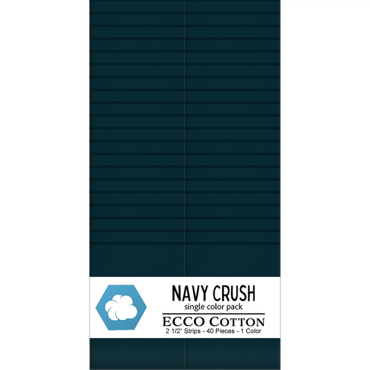 Lumin Fabrics/Ecco Cotton Solids - Navy Crush - 40 Total Strips
