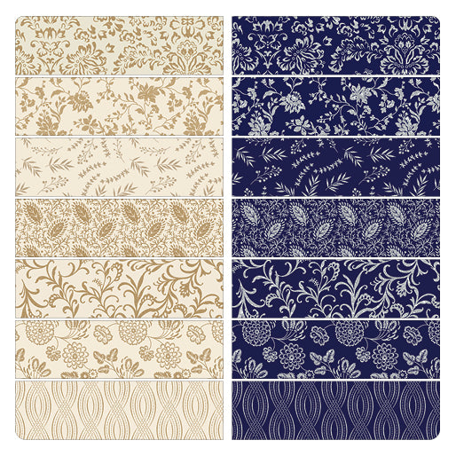 Charm Pack 5x5 Squares - Benartex Elegant Keepsakes - 40 5" Squares