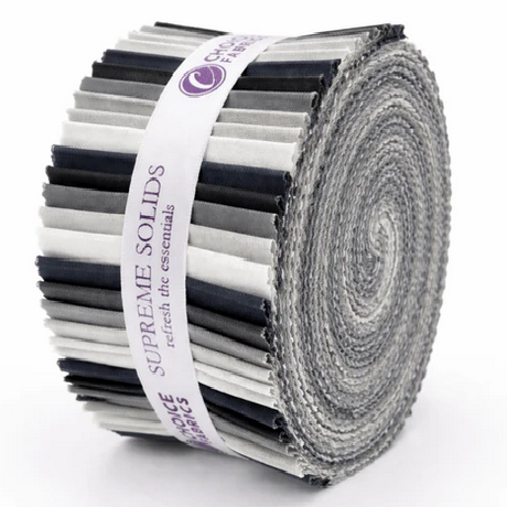 Choice Fabrics Supreme Solids Jelly Roll - Thunderstorm - 40 Strips