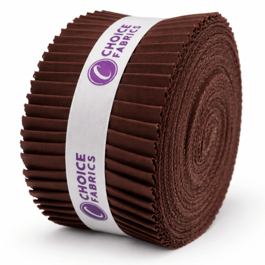 Choice Fabrics Supreme Solids Jelly Roll - Brunette - 40 Strips