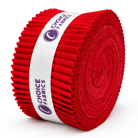 Choice Fabrics Supreme Solids Jelly Roll - Poppy Red - 40 Strips