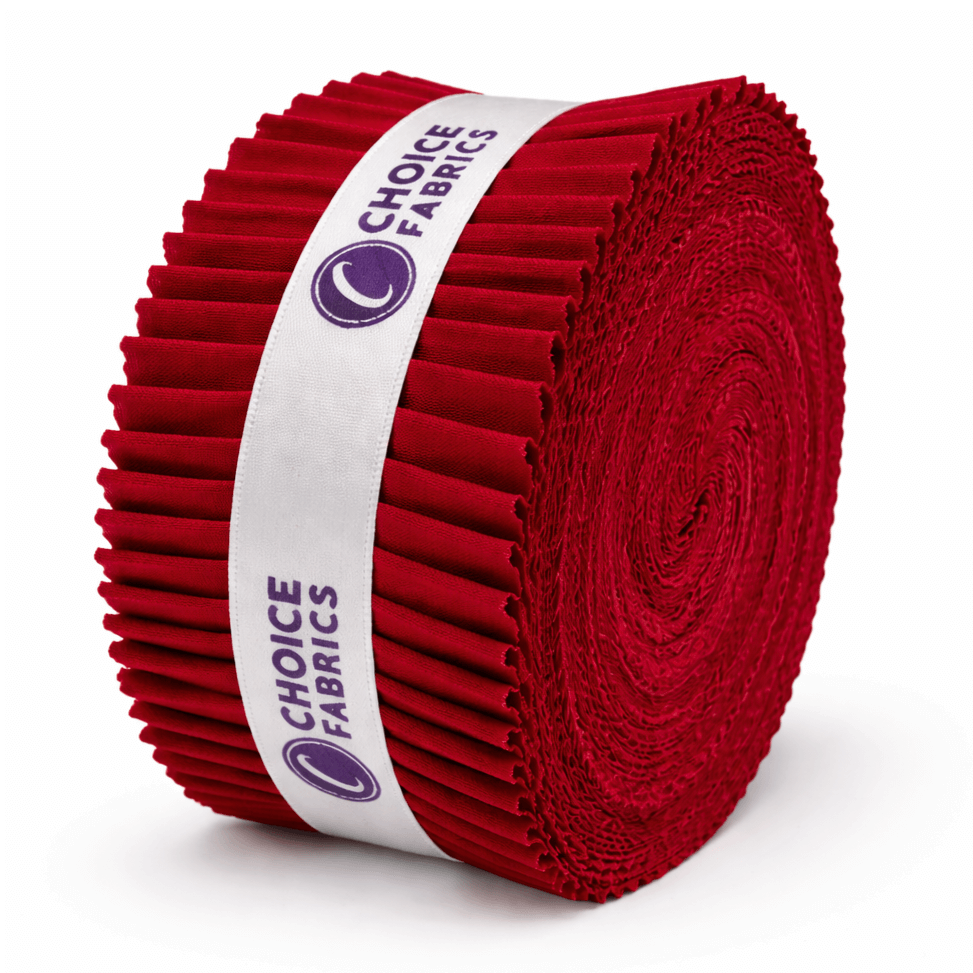 Choice Fabrics Supreme Solids Jelly Roll - Scarlet - 40 Strips