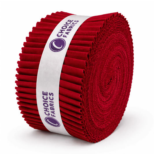 Choice Fabrics Supreme Solids Jelly Roll - Scarlet - 40 Strips
