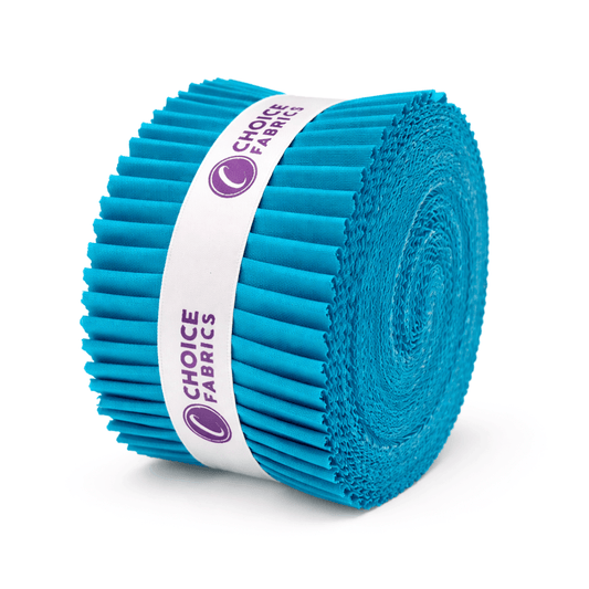 Choice Fabrics Supreme Solids Jelly Roll - Scuba Blue - 40 Strips