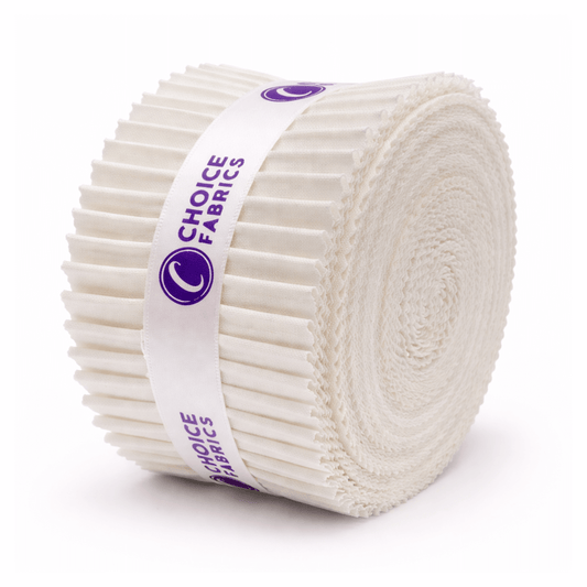 Choice Fabrics Supreme Solids Jelly Roll - Snow - 40 Strips