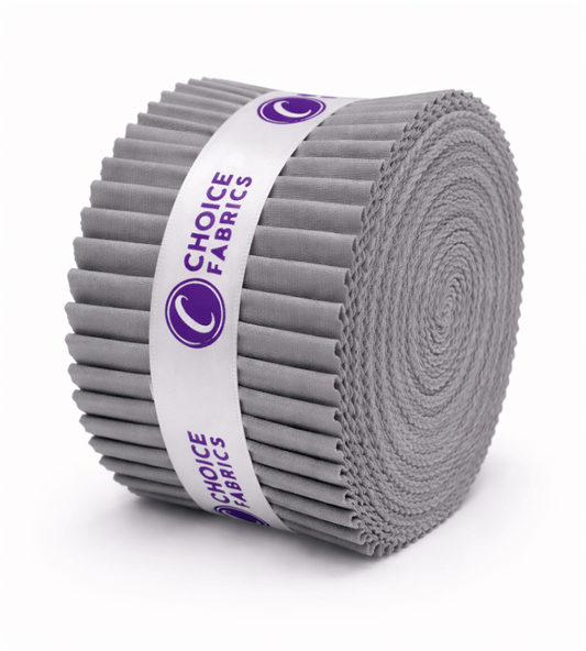 Choice Fabrics Supreme Solids Jelly Roll - Ash Gray - 40 Strips