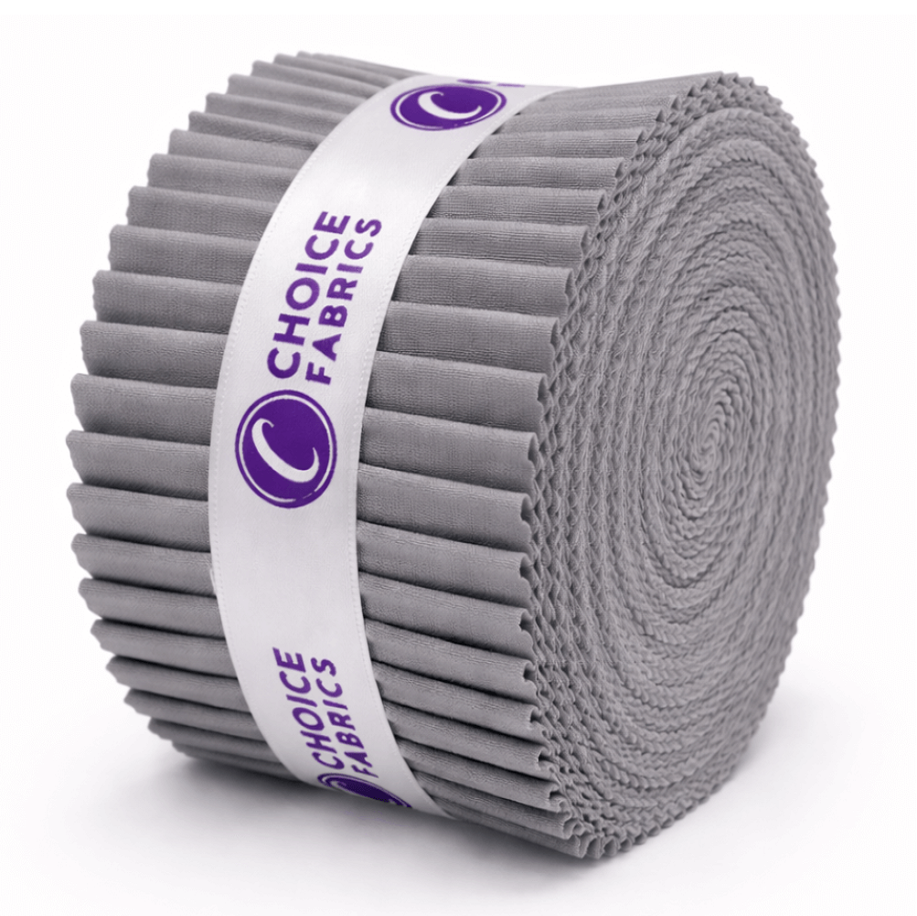 Choice Fabrics Supreme Solids Jelly Roll - Ash Gray - 40 Strips