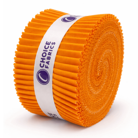Choice Fabrics Supreme Solids Jelly Roll - Pumpkin - 40 Strips