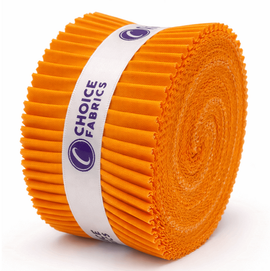 Choice Fabrics Supreme Solids Jelly Roll - Pumpkin - 40 Strips