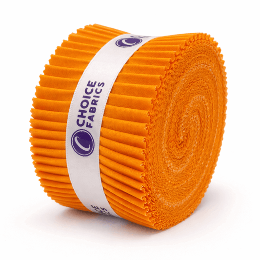 Choice Fabrics Supreme Solids Jelly Roll - Pumpkin - 40 Strips