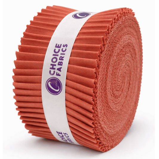 Choice Fabrics Supreme Solids Jelly Roll - Terracotta - 40 Strips