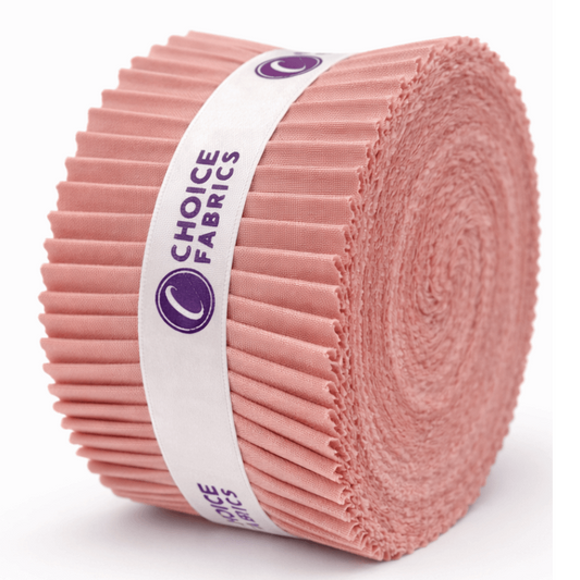 Choice Fabrics Supreme Solids Jelly Roll - Pink Adobe - 40 Strips