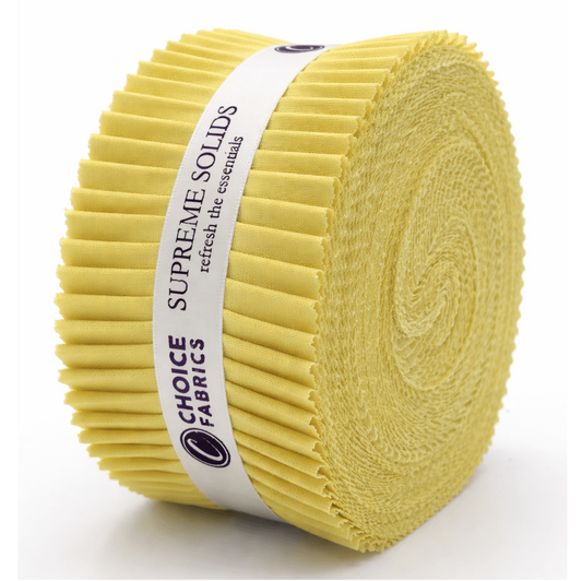 Choice Fabrics Supreme Solids Jelly Roll - Butter - 40 Strips