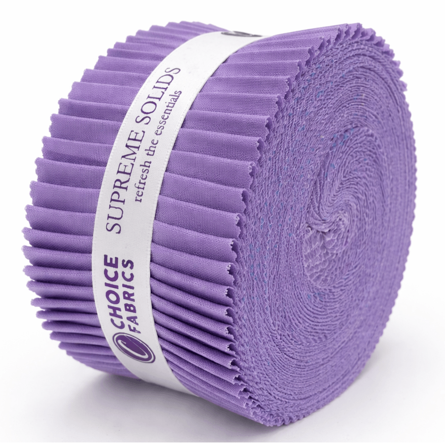 Choice Fabrics Supreme Solids Jelly Roll - Lavender - 40 Strips