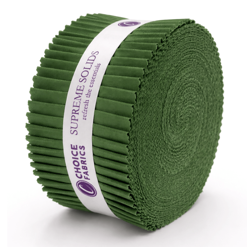 Choice Fabrics Supreme Solids Jelly Roll - Fern Green - 40 Strips