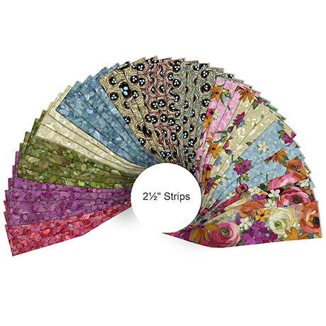 Quilting Treasures QT Fabrics - Fluttering Petals by Andrea Lavery - 40 Strip Jelly Roll