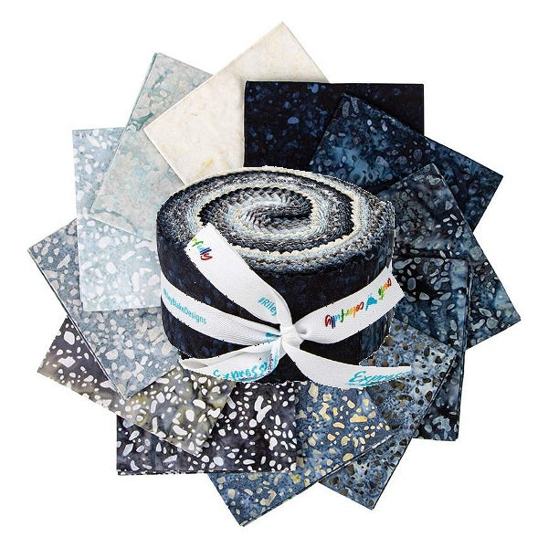 Riley Blake Frosty (Elementals Terrazzo) Batiks - 40 Strip Rolie Polie