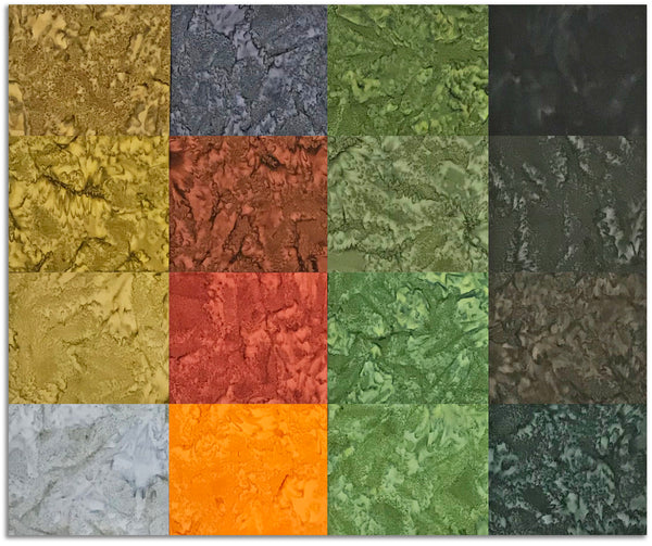 Riley Blake Expressions Batiks Hand Dyes "Woodland Elegance" - 40-Strip Rolie Polie