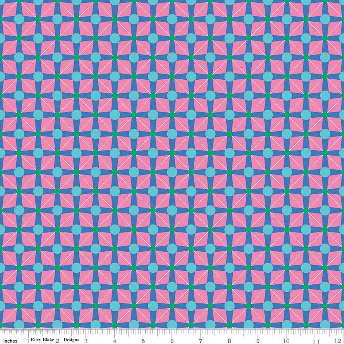 (3 yd) Riley Blake Celebrate C15332 Blue Geo