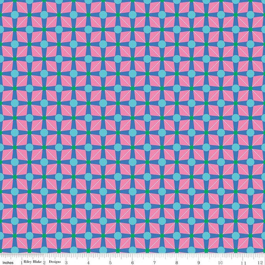 (3 yd) Riley Blake Celebrate C15332 Blue Geo
