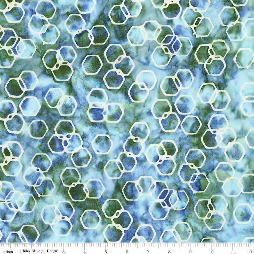 Riley Blake Expressions Batiks "Watercolor Daisies" Half-yard Bundle - 10 Fabrics, 5 Total Yards