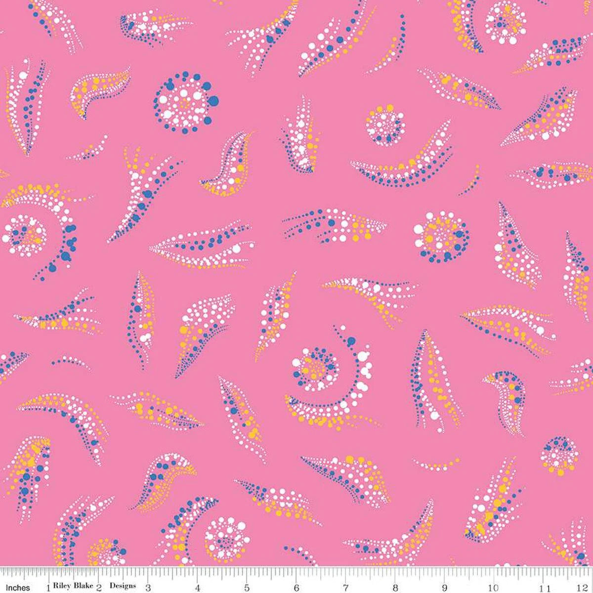 (2 yd) Riley Blake Celebrate C15331 Hot Pink Dots