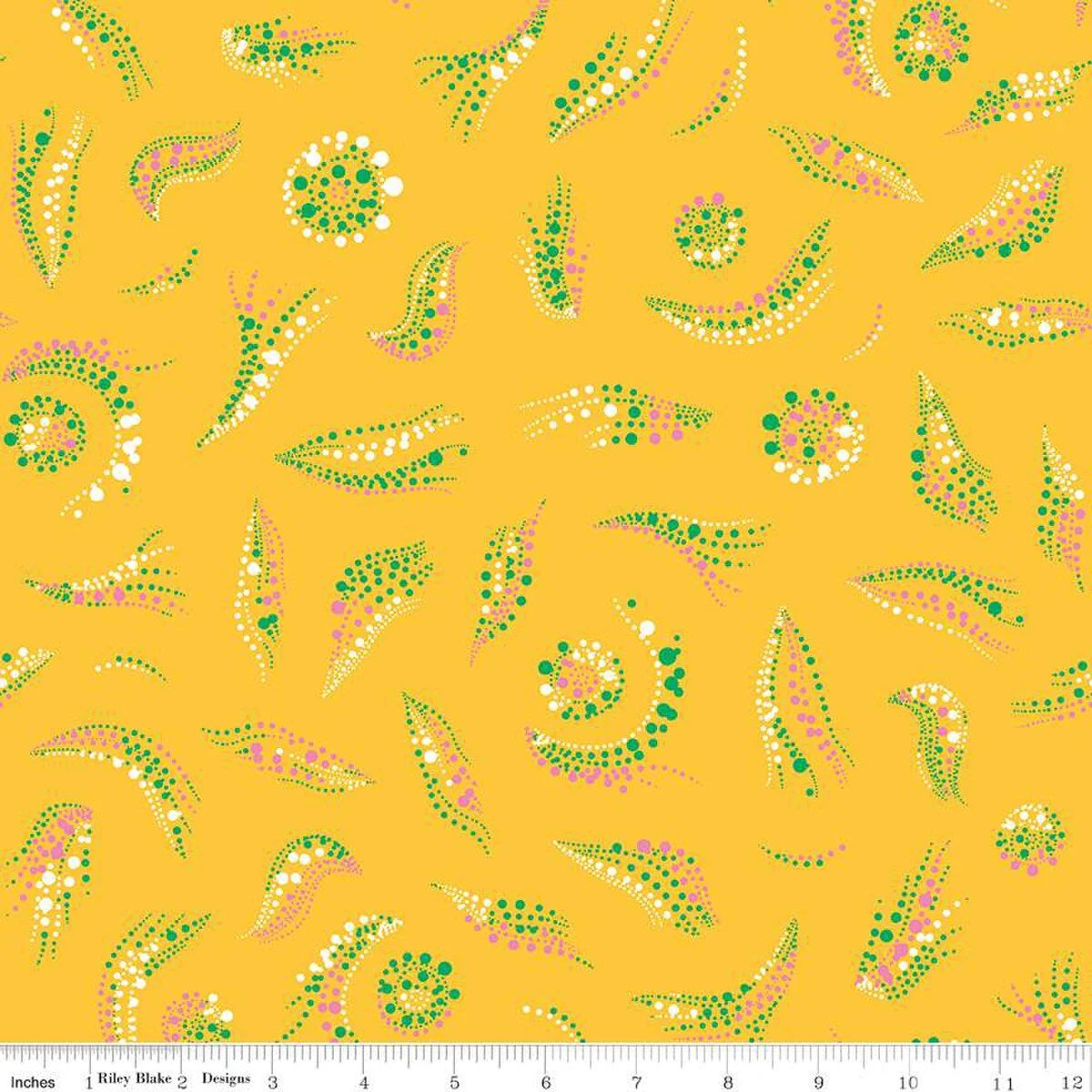 (3 yd) Riley Blake Celebrate C15331 Yellow Dots